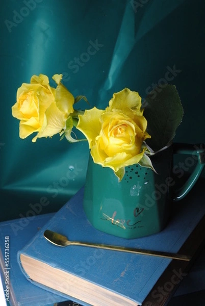 Obraz roses and book