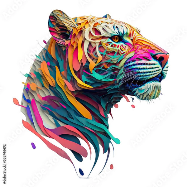 Fototapeta Multicolored animal 3d for t-shirt printing design and various uses