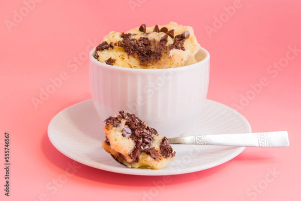 Obraz vanilla Mug cake microweved homemade close up