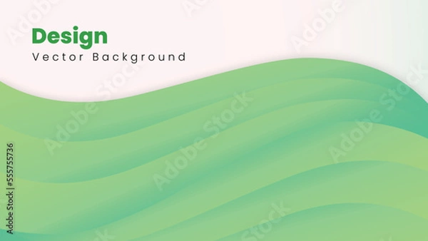 Obraz Green Wavy vector background