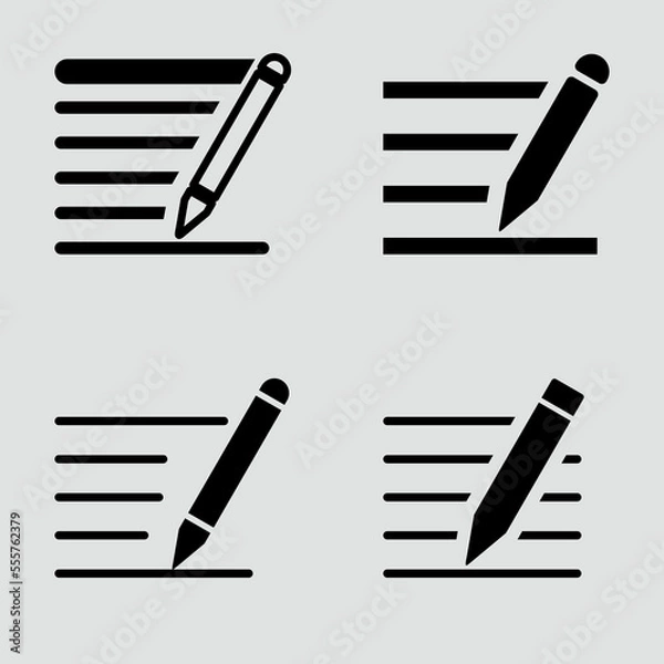 Fototapeta wriitng icon Set