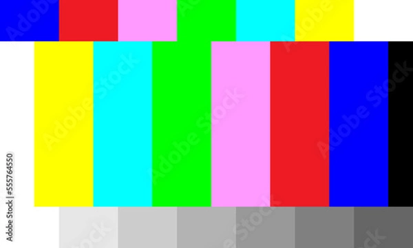Fototapeta No signal on TV screen. Television error technical problems colored background.