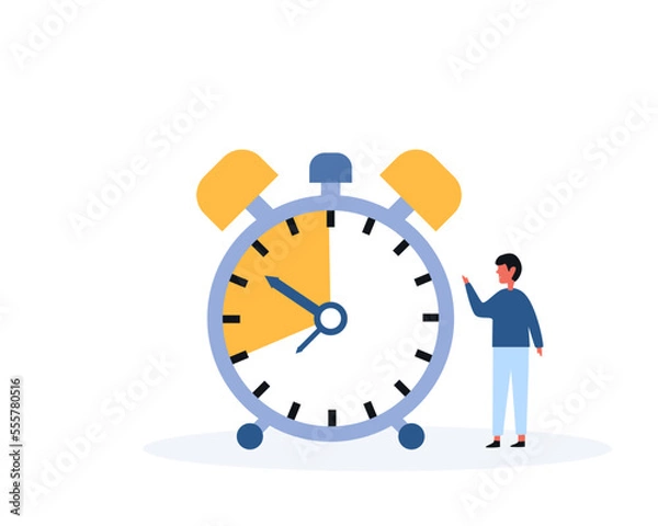 Fototapeta Businessman making in time. Deadline, project limit, task due dates