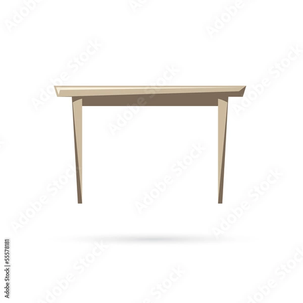 Fototapeta Table isolated on a white backgrounds. Vector illustration