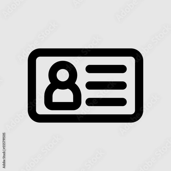 Obraz Id card icon in line style, use for website mobile app presentation
