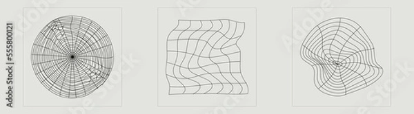 Fototapeta Vector Graphic Assets Set. Extraordinary Graphic Assets. Cyberpunk elements. Retro Futurist. Vector illustration