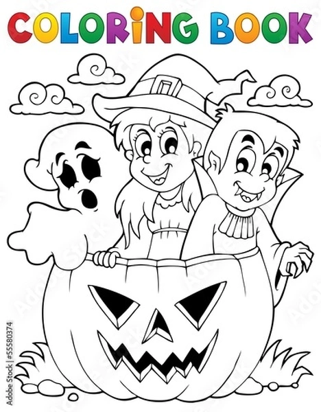 Fototapeta Coloring book Halloween character 5