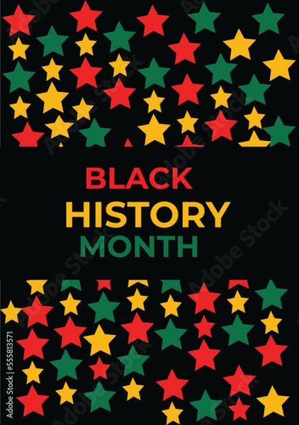 Obraz Free vector flat black history month background
