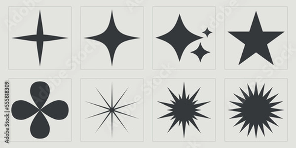 Obraz Brutalism shapes. Brutalism star and flower shapes. For modern T-shirts designed. Stars, starburst . Vector illustration