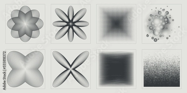 Obraz Vector Graphic Assets Set. Rave psychedelic retro futuristic set. Cyberpunk elements. Anti-design. Vector illustration