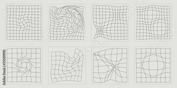 Obraz Collection of Y2K elements. Retro futuristic graphic ornaments. Objects in y2k style. Stars, starburst . Vector illustration