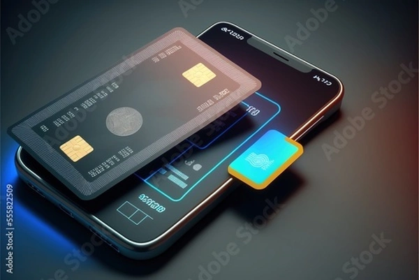 Fototapeta Digital illustration about fingerprint and technology.