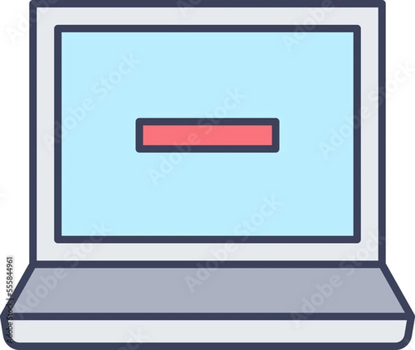 Fototapeta laptop computer and minus icon