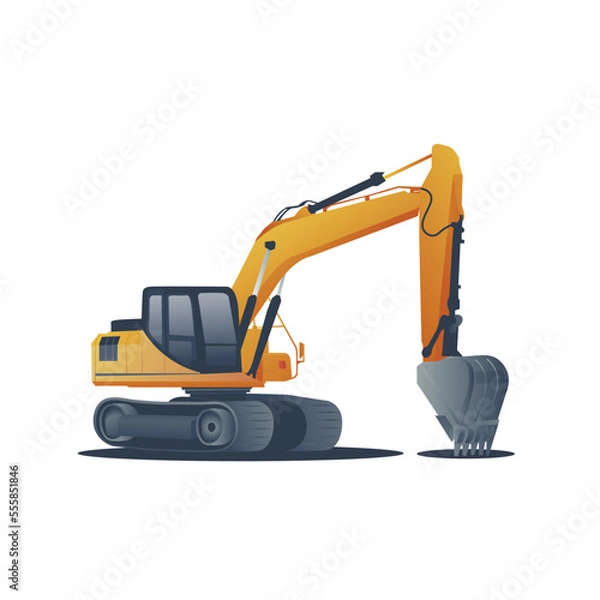 Fototapeta Escavator Machine Illustration Vector Template