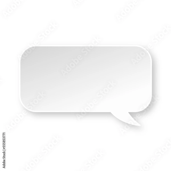 Obraz White rounded rectangle speech bubble with soft shadow