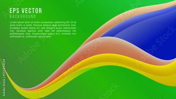 Fototapeta Colorful green geometric background. Trendy gradient shapes composition. Cool background design for posters. Vector illustration