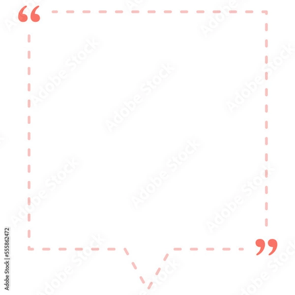 Fototapeta Quote box frame peach dashed line square