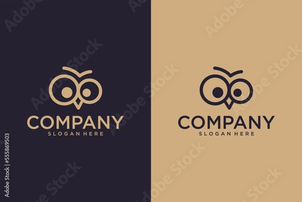 Obraz line art logo owl head