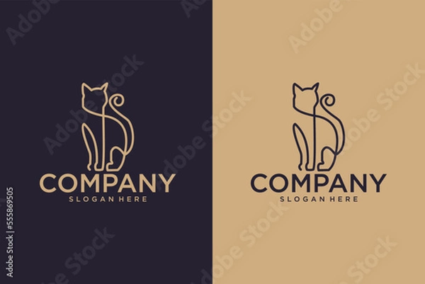 Obraz line art logo cat