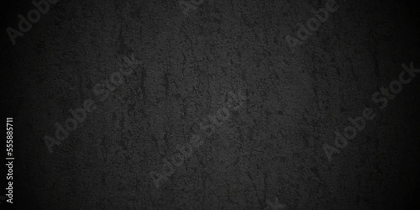 Fototapeta Black texture chalk board and black board background. stone concrete texture grunge backdrop background anthracite panorama. Panorama dark grey black slate background or texture