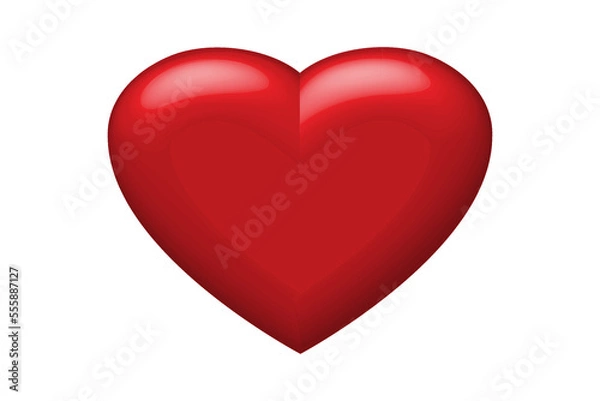 Fototapeta Valentine's Day symbol illustration, heart shape 3d effect. great for valentine's day design