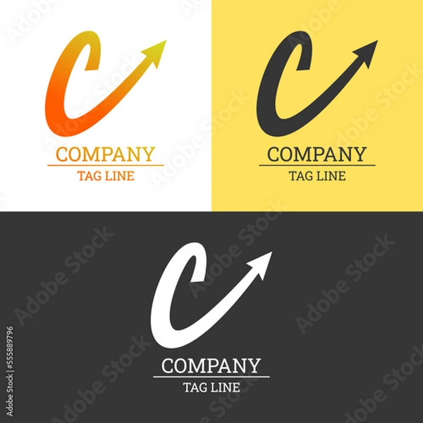 Fototapeta Logo Design Letter C With Tail Up Vector