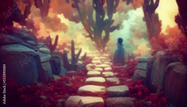 Fototapeta Blurry abtract Painting created with Generative AI technology