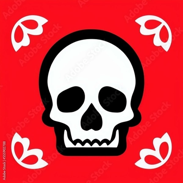 Fototapeta Skull logo icon vector illustration 