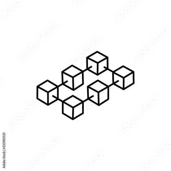 Fototapeta Blockchain vector icon or design element in outline style