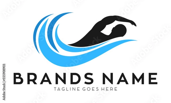 Obraz Swimming athletics symbol vector logo