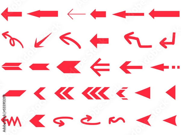 Fototapeta 赤色の矢印セット