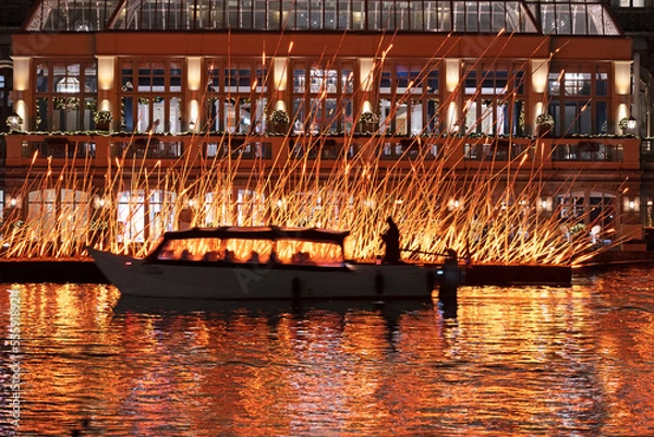 Obraz AMSTERDAM, NETHERLANDS - December 16, 2022: Amsterdam light festival.