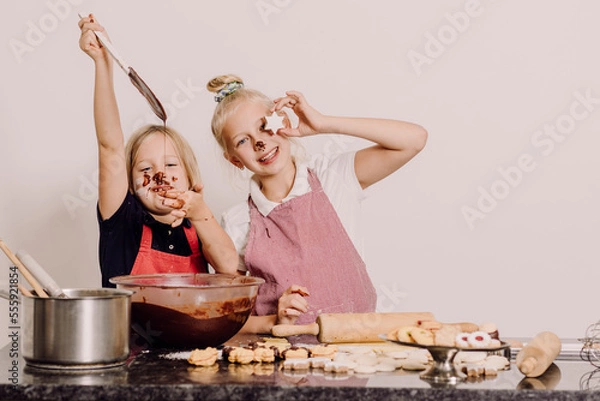 Fototapeta In der Weihnachtsbäckerei