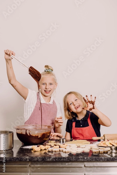 Fototapeta In der Weihnachtsbäckerei