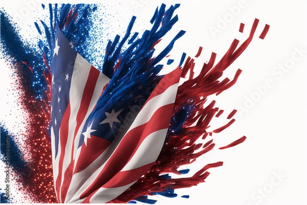 Obraz USA flag firework explosion patriotic 