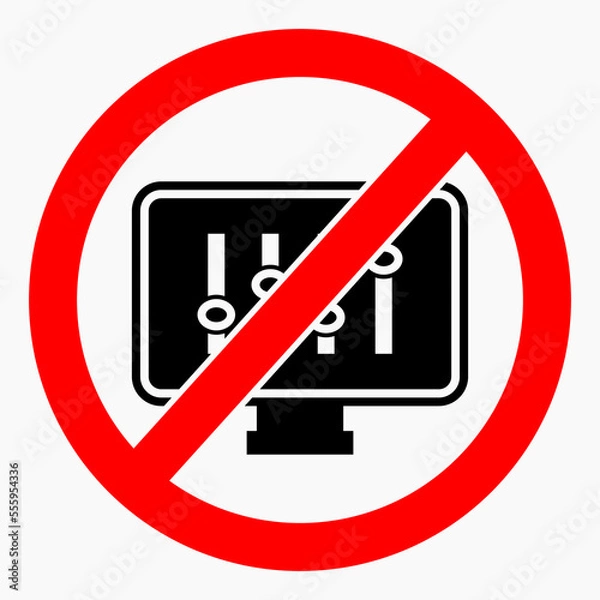 Fototapeta Icon no settings. Do not adjust the monitor. Do not change settings. Easy installation. Vector icon.