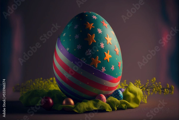Obraz American flag painted Easter egg