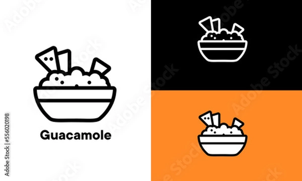 Fototapeta guacamole vector outline style Editable strokes. Pixel perfect.