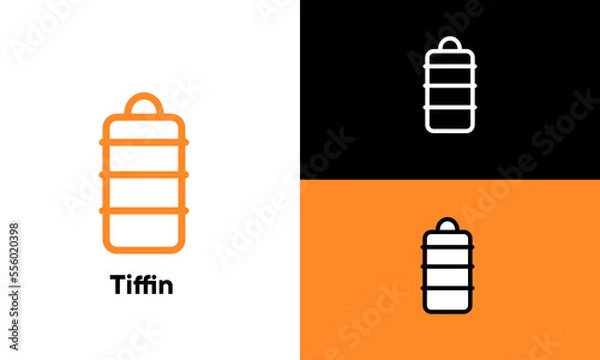 Fototapeta Tiffin vector outline style Editable strokes. Pixel perfect.