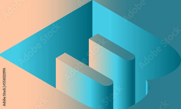 Obraz abstract gradient blue letter b shapes background