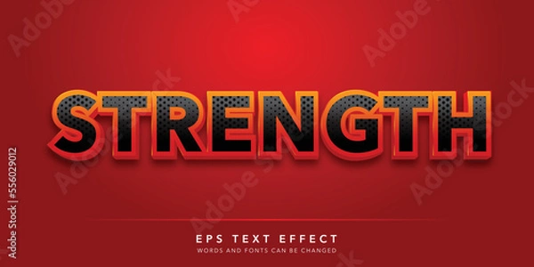 Fototapeta strength editable text effect