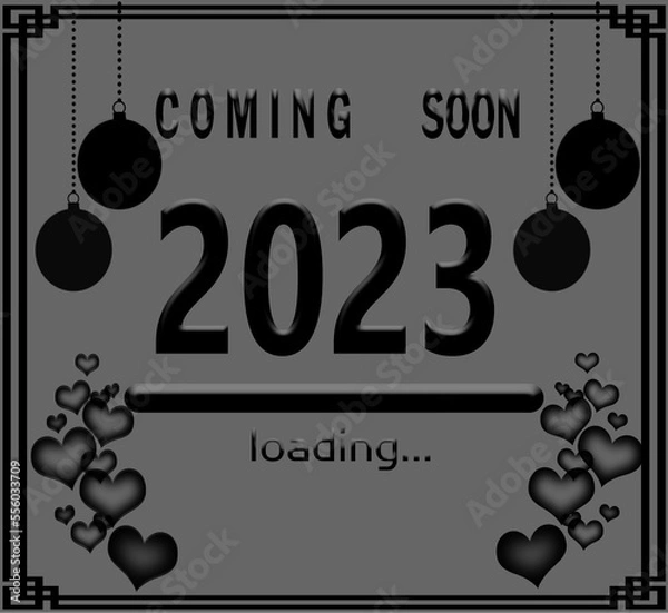 Fototapeta happy new year 2023 celebrate the holidays with vector illustration in winter season and fun glow  white greeting festival bright ornament and happiness a attractive background.