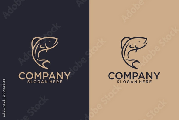 Obraz line art logo fish