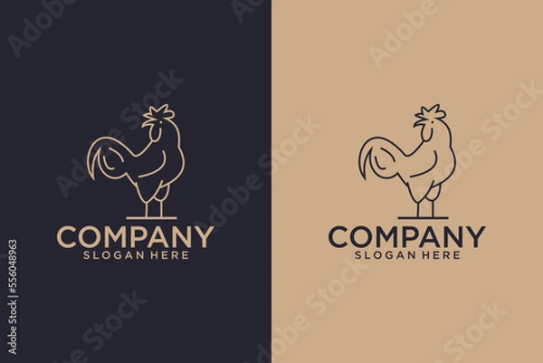 Obraz line art logo chicken