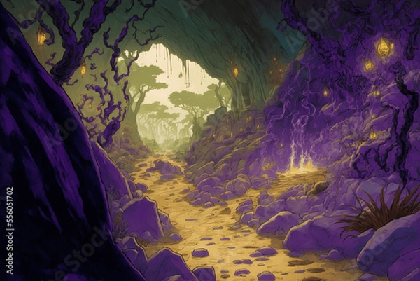 Fototapeta 美麗ダンジョン系の背景イラスト(AI generated image)