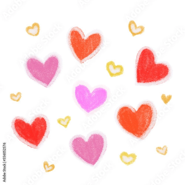 Obraz Colorful cute hearts on transparent background