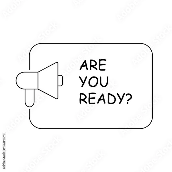 Obraz Illustration vector graphic of flat megaphone icon, loudspeaker icon, announcement icon, with text. Simple and editable design for template social media.