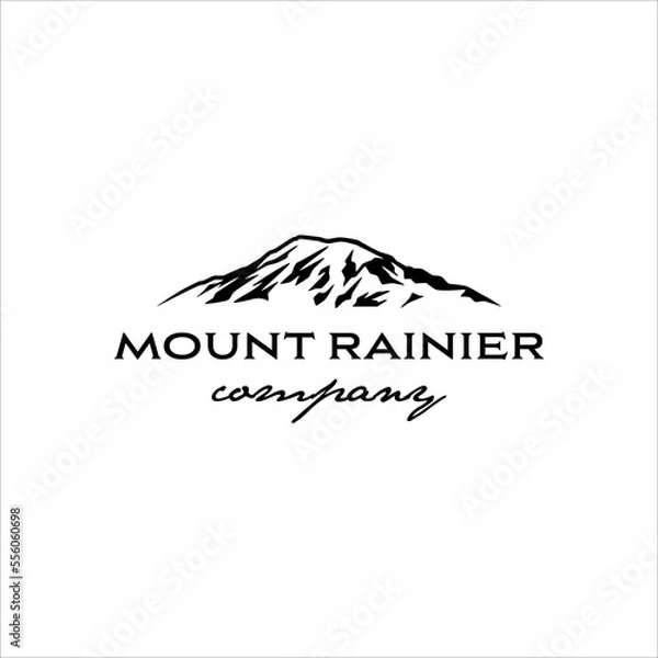 Obraz Mount rainier logo in classic style design