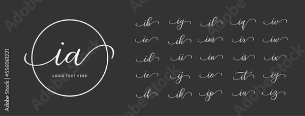 Fototapeta Calligraphy font with swirls. Cursive alphabet for logo design. Hand Written styles fonts, Hand written style lettering with alphabet