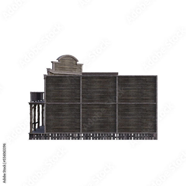 Fototapeta Western Houses Ensemble House Number 1. 3d Rendering-Illustration for Building Scene as Ovrlay, Clipart, Object. Photorealistic and high resolution 6000 x 6000px, 300dpi, PNG.